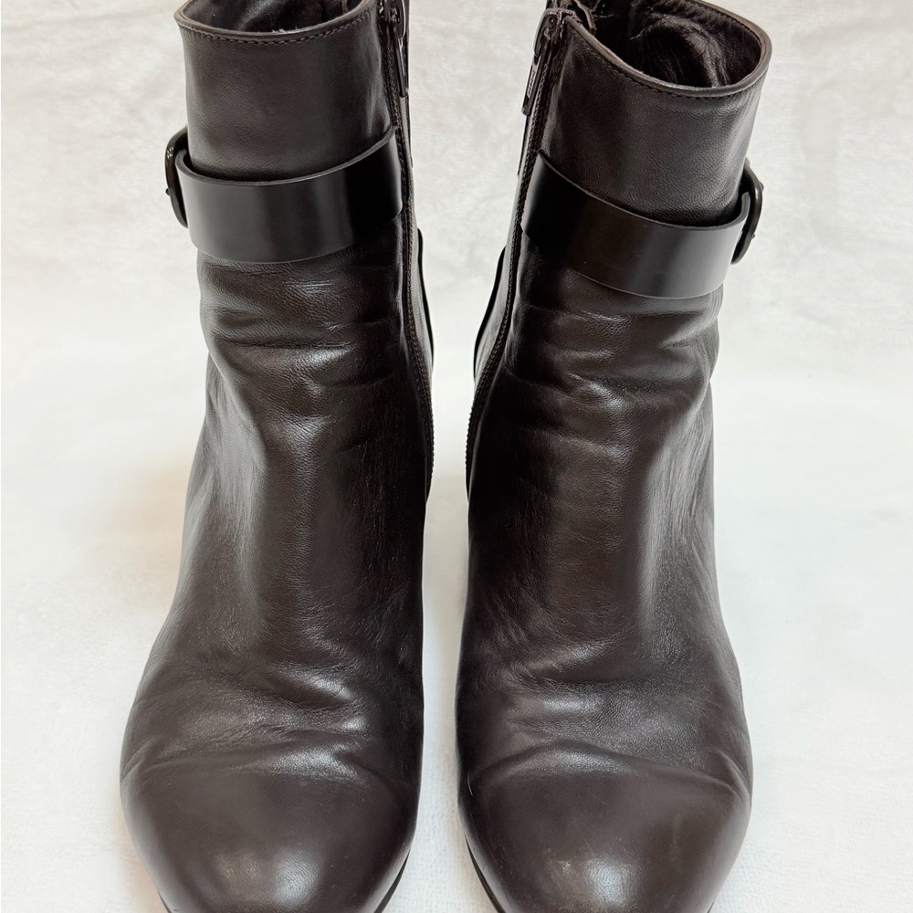 AGL Dark Brown Leather Heeled Boots - Picture 5 of 5